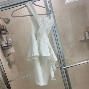 Elegant White Ruffle Dress